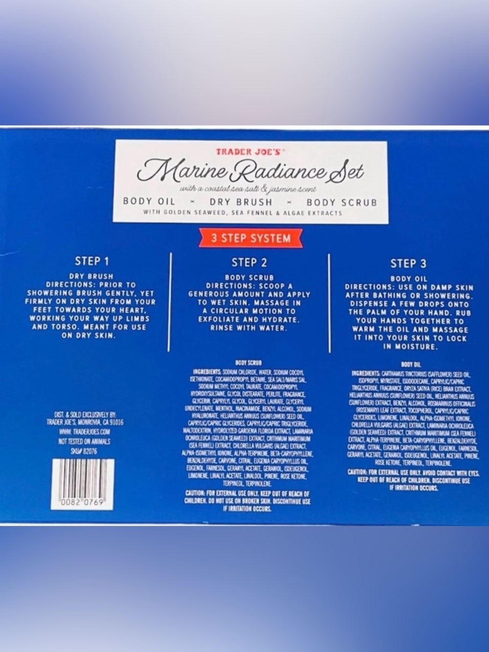 Trader Joe's Marine Radiance Set – Golden Dry Brush & Body Care - Picture 2 of 2